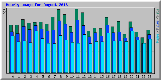 Hourly usage for August 2016